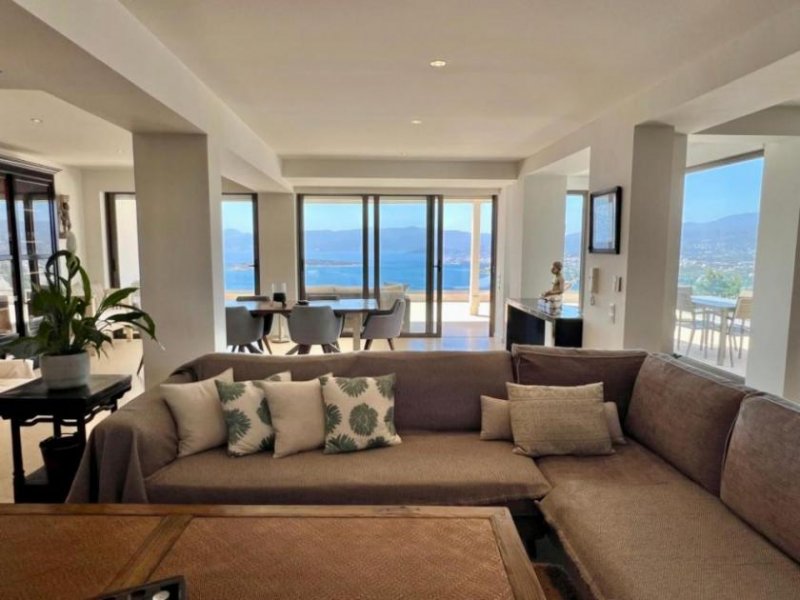 Ellinika MIT VIDEO! Kreta, Ellinika: Villa mit Meerblick, Gästestudio und Pool in der Nähe von Agios Nikolaos zu verkaufen Haus kaufen